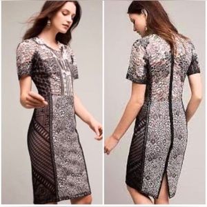 Beguile Byron Anthropologie Lars Melange Lace Pencil Dress size 8